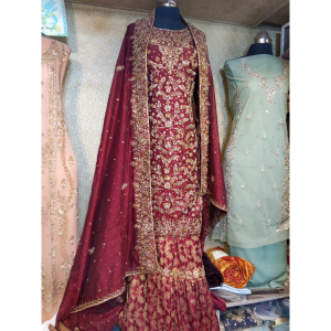 Embrioded Handmade Karahi work Barat Suit