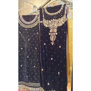 blue valvet handmade cora work