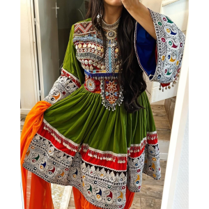 Pathani Dress Olive Green